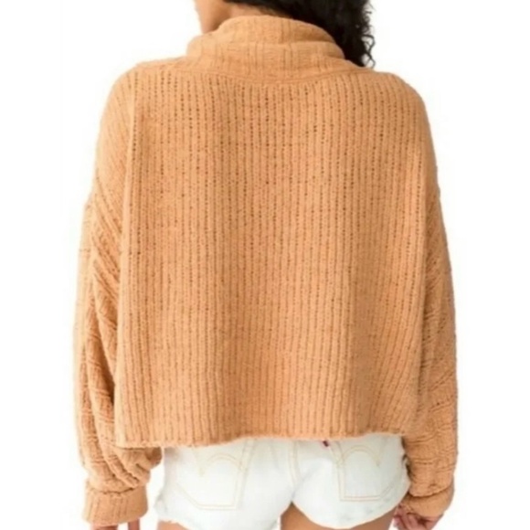 FP | Be Yours Chunky Open Knit Cowl Neck Long Dolman Sleeve Slouchy Sweater - Picture 3 of 14